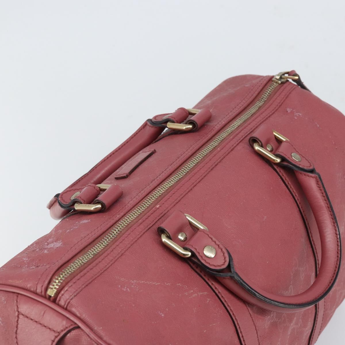 GUCCI GG Implementation Boston Bag PVC Gold Pink 193603 Auth
