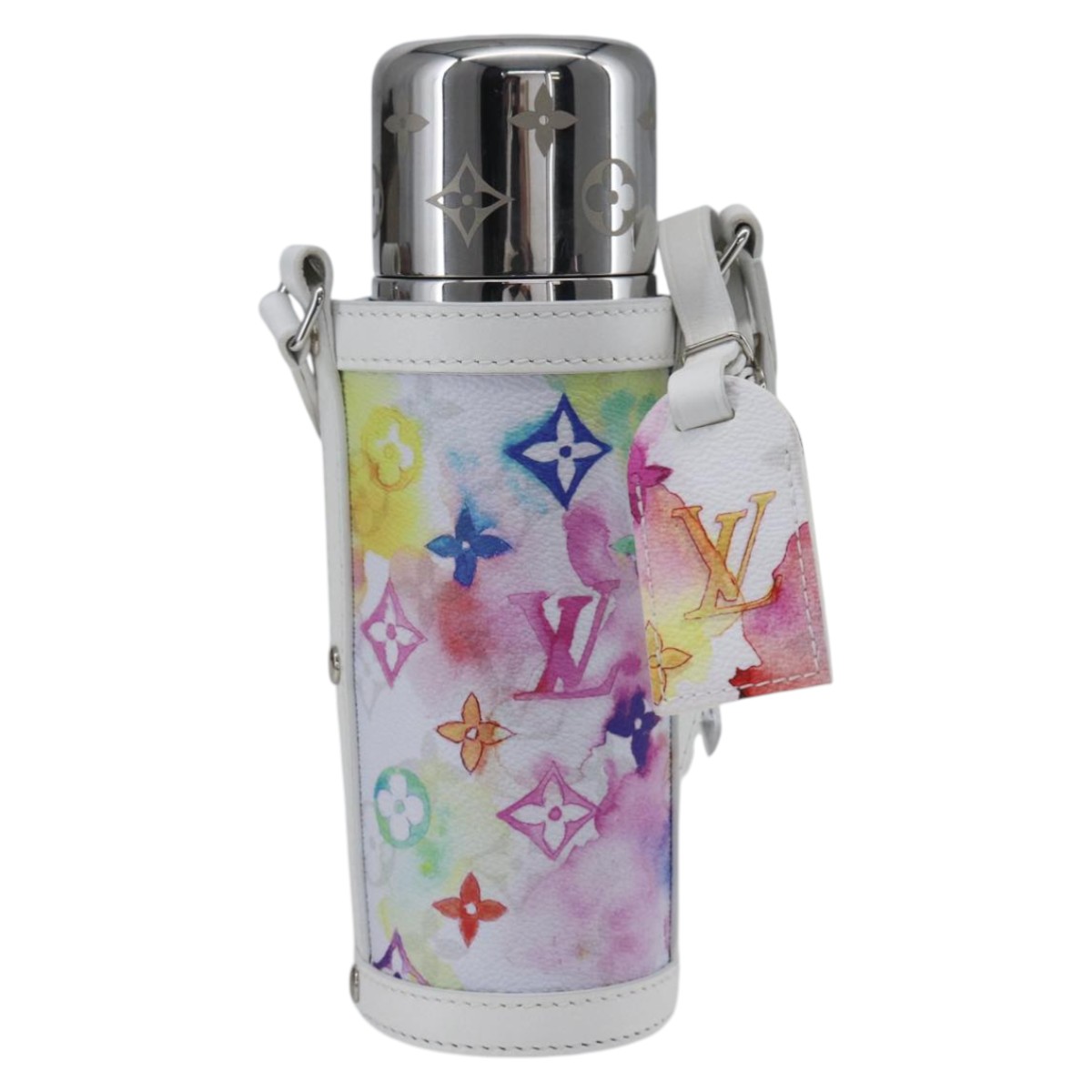 LOUIS VUITTON Monogram Watercolor Flask Holder Water White GI0625