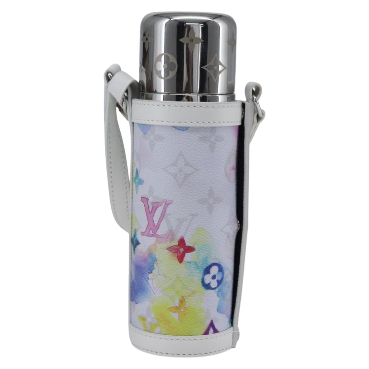 LOUIS VUITTON Monogram Watercolor Flask Holder Water White GI0625
