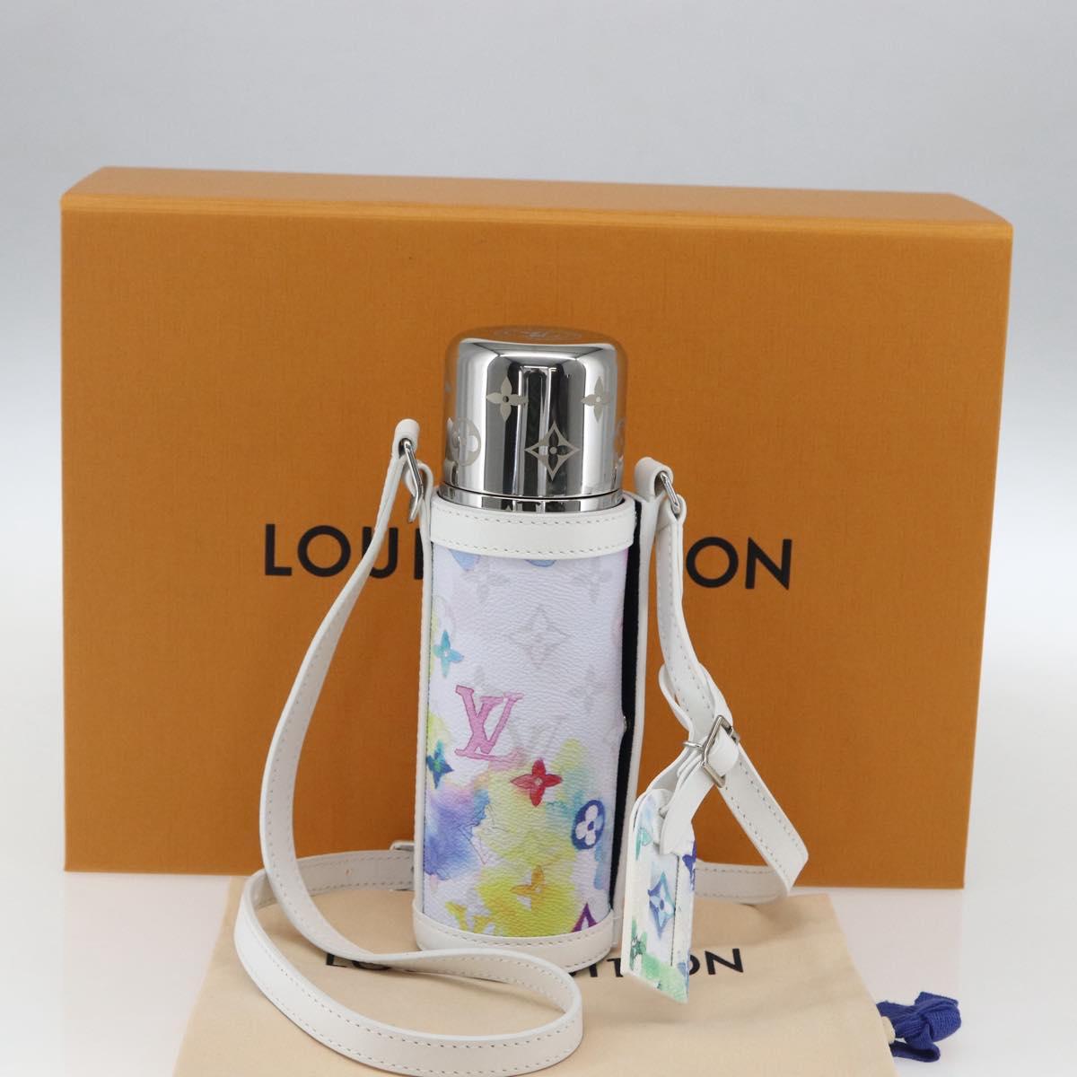 LOUIS VUITTON Monogram Watercolor Flask Holder Water White GI0625