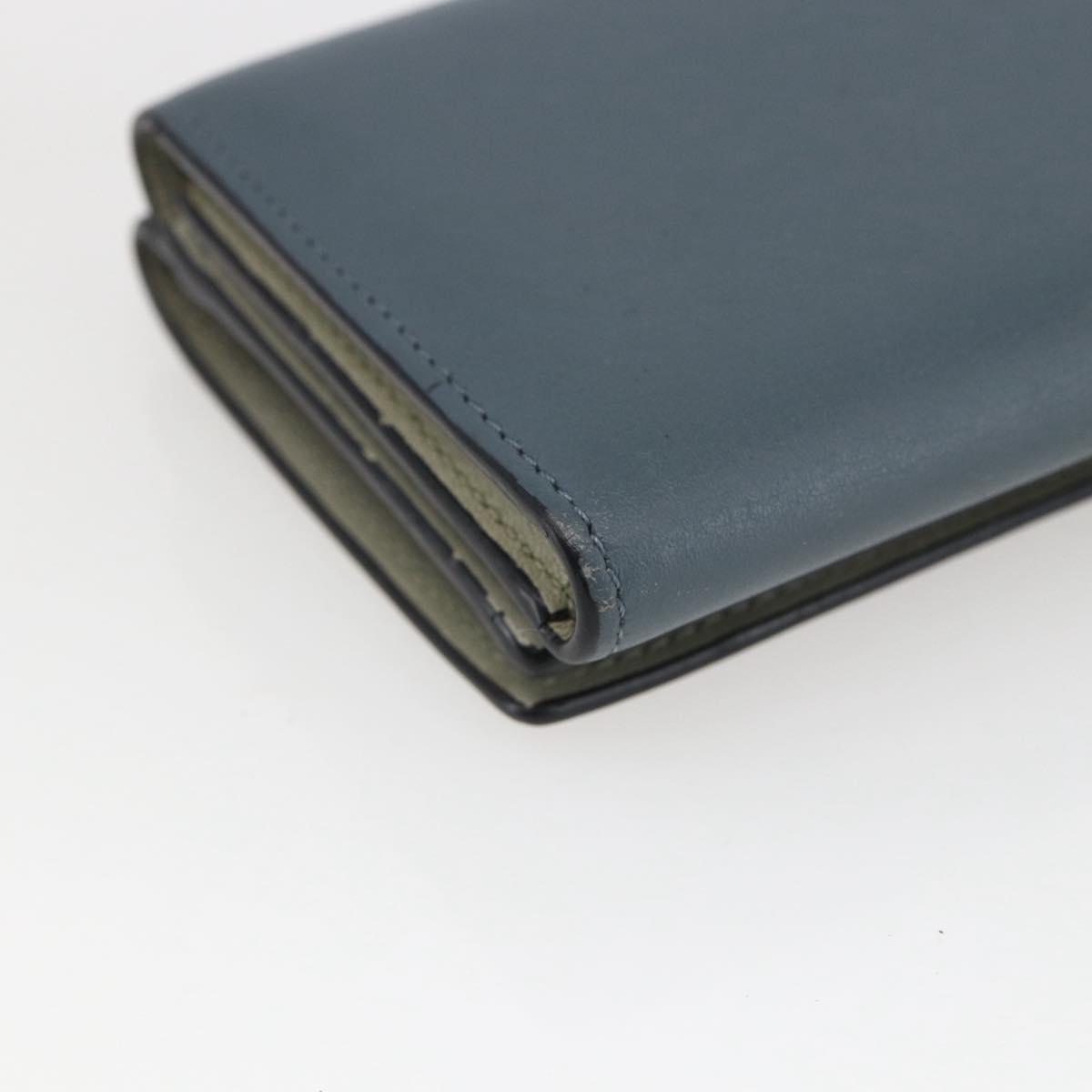 LOEWE Anagram Wallet Leather Blue Silver Auth 166820 | eBay