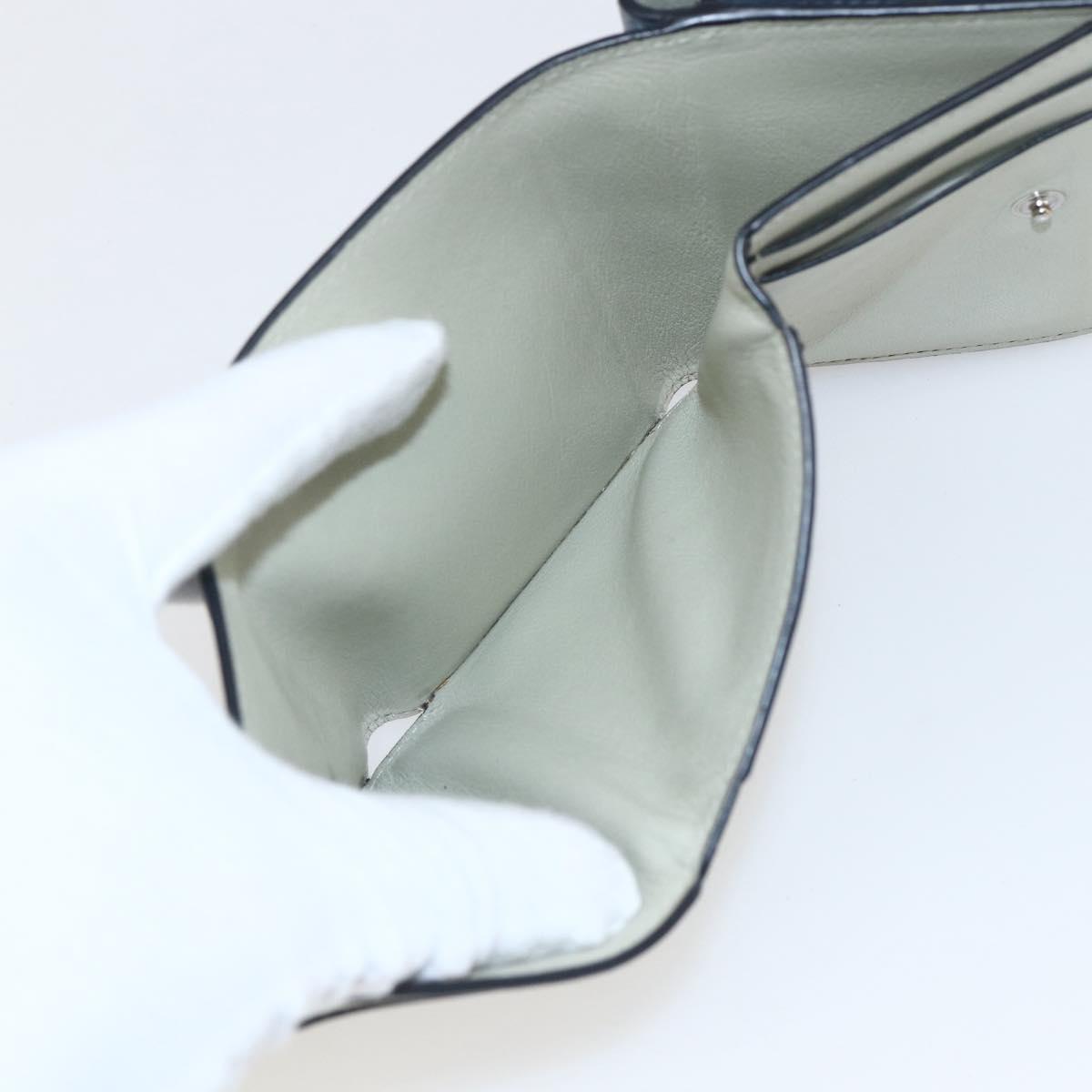 LOEWE Anagram Wallet Leather Blue Silver Auth 166820 | eBay