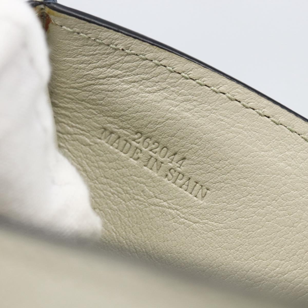 LOEWE Anagram Wallet Leather Blue Silver Auth 166820 | eBay