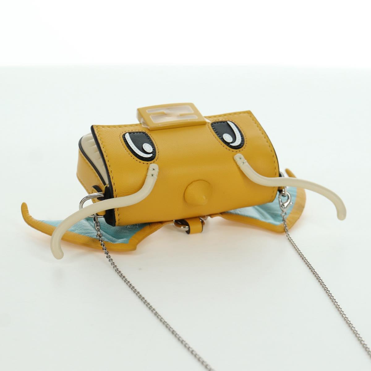 FENDI x FRGMT x POKÉMON Nano Bucket Dragon Bag Leather Yellow Auth