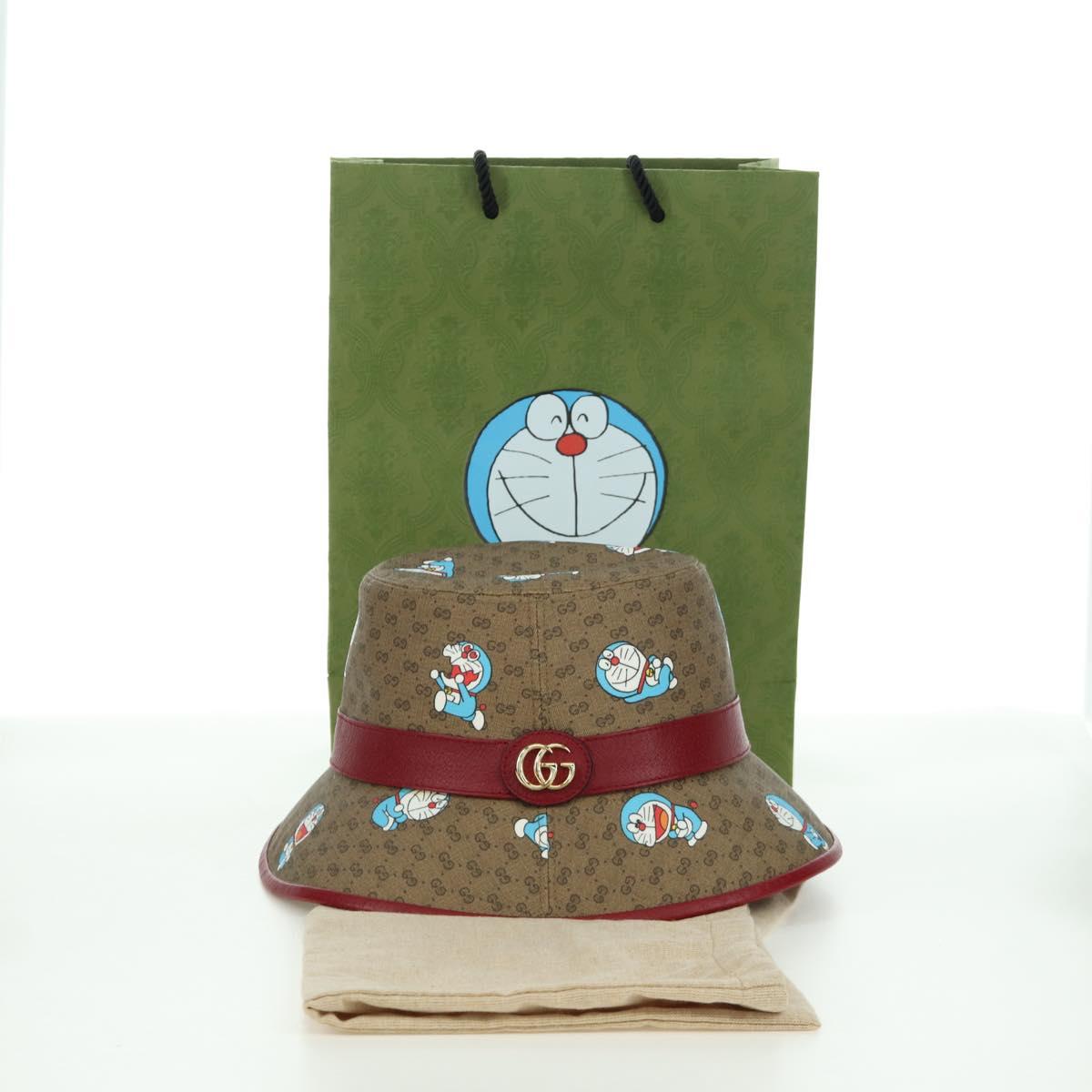 ドラえもん バケットハット GUCCI　グッチ×ドラえもん　GGロゴ GUCCI x Doraemon Micro GG Supreme Doraemon Bucket Hat Brown Auth