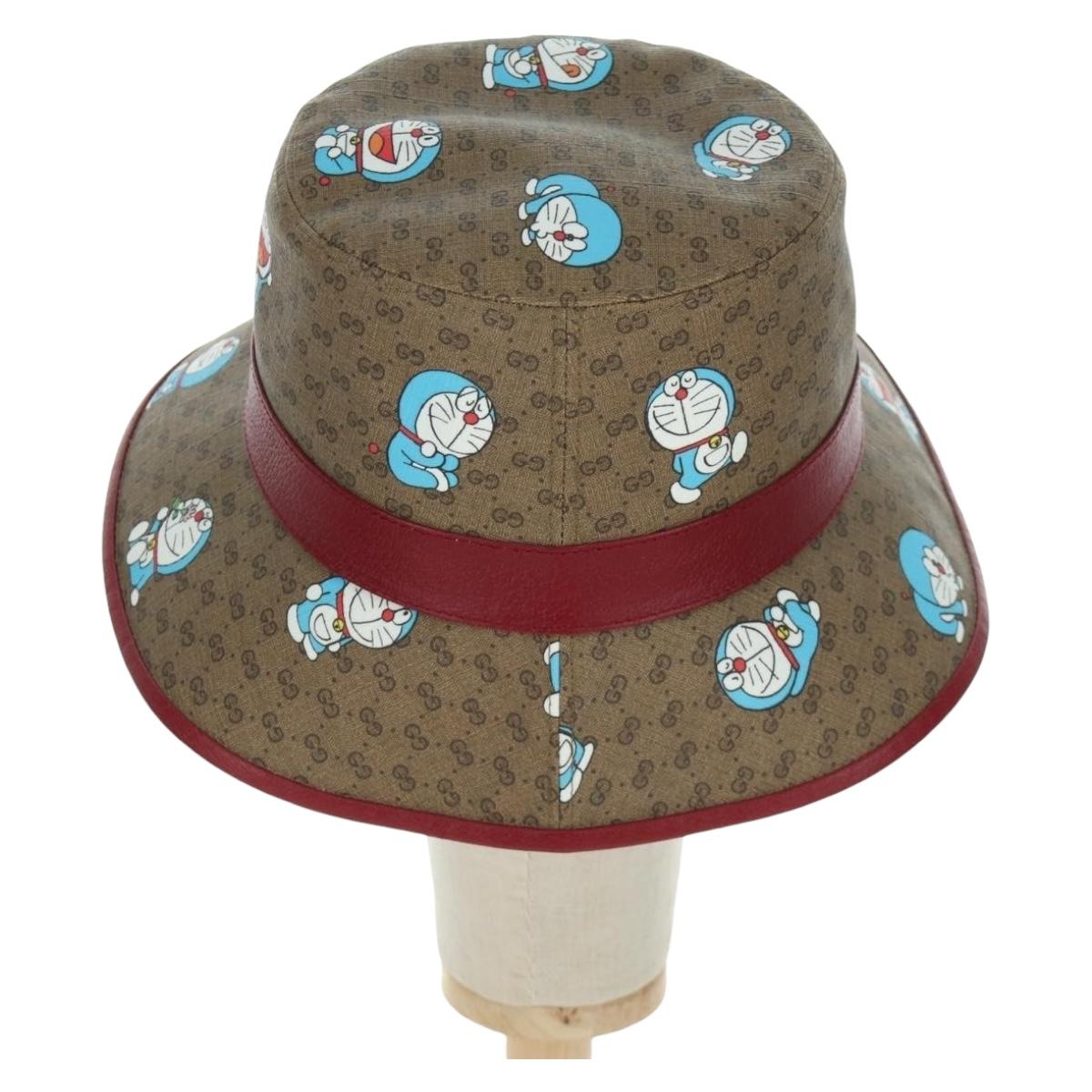 GUCCI x Doraemon Micro GG Supreme Doraemon Bucket Hat Brown Auth