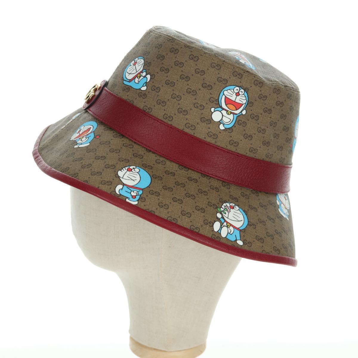 GUCCI x Doraemon Micro GG Supreme Doraemon Bucket Hat Brown Auth