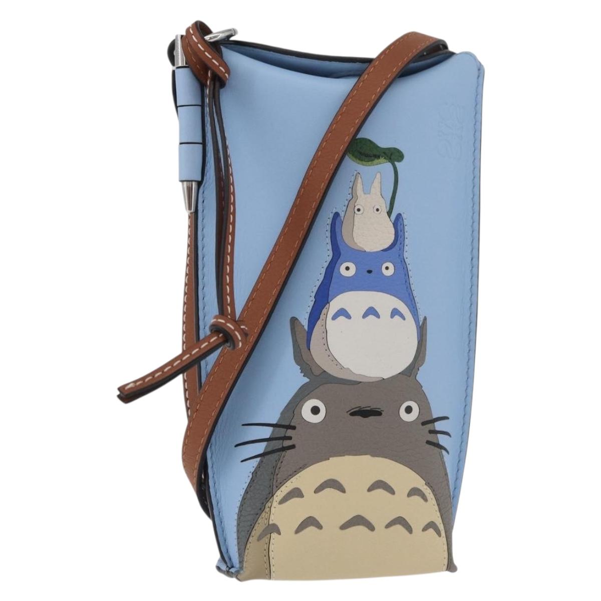 LOEWE LOEWE × Studio Ghibli My Neighbor Totoro Pouch Leather Blue