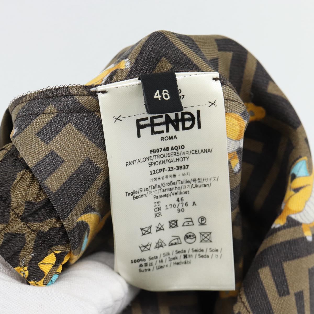 FENDI FENDI x FRGMT x POKÉMON Zucca Canvas Pants Black Brown Auth