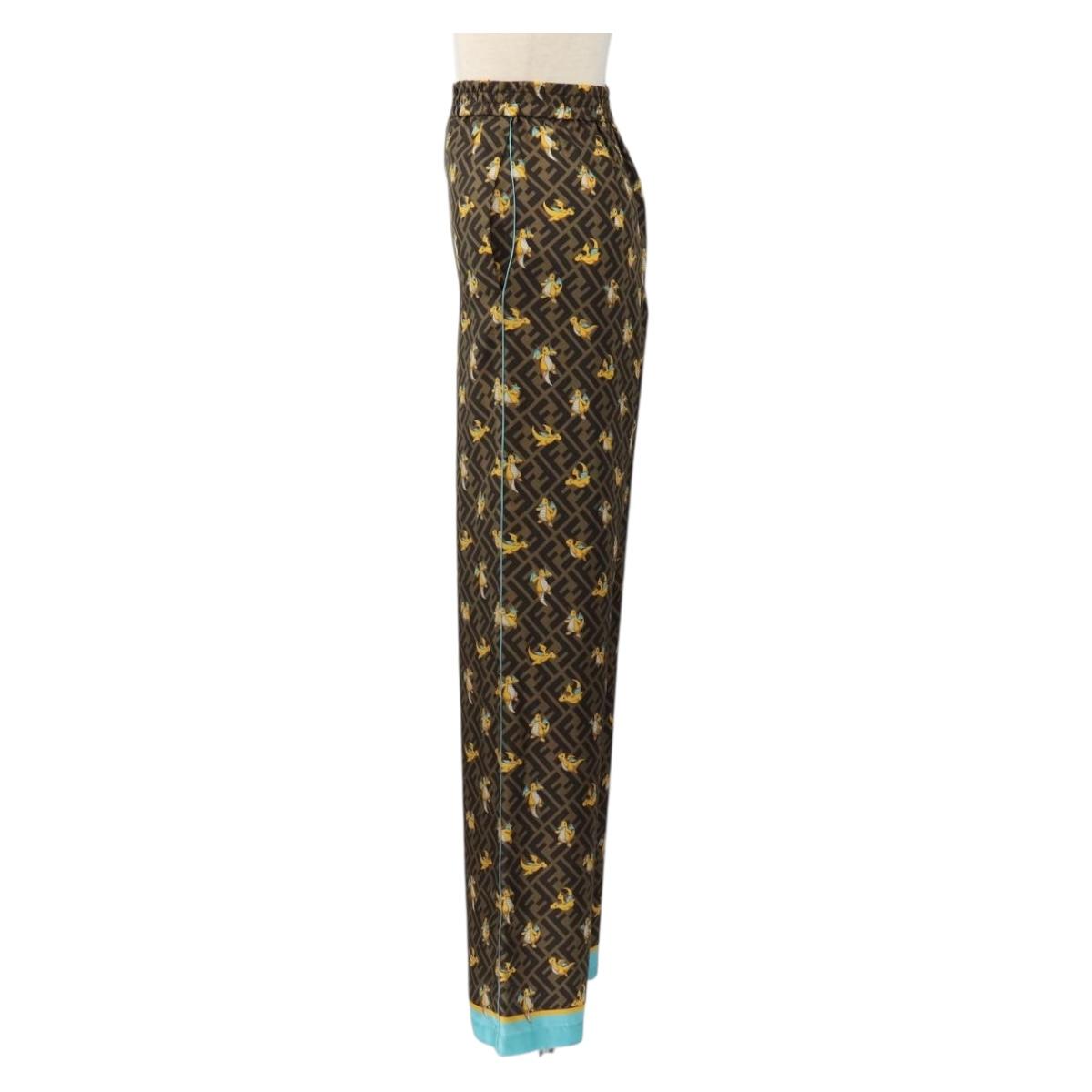 FENDI FENDI x FRGMT x POKÉMON Zucca Canvas Pants Black Brown Auth