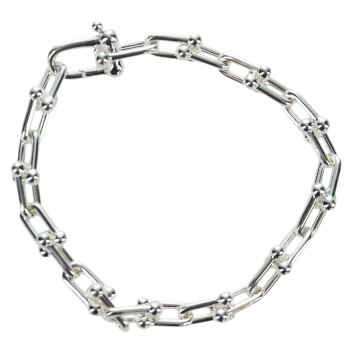 TIFFANY&Co. Hardware Small Link Bracelet Ag925 Silver Auth