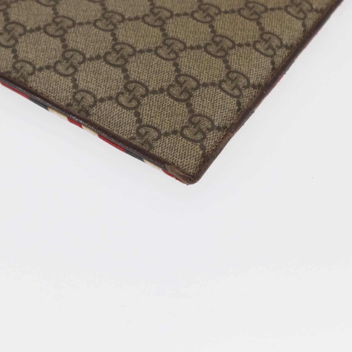 GUCCI GG Supreme Courier Clutch Bag PVC Beige 473915 Auth 169067