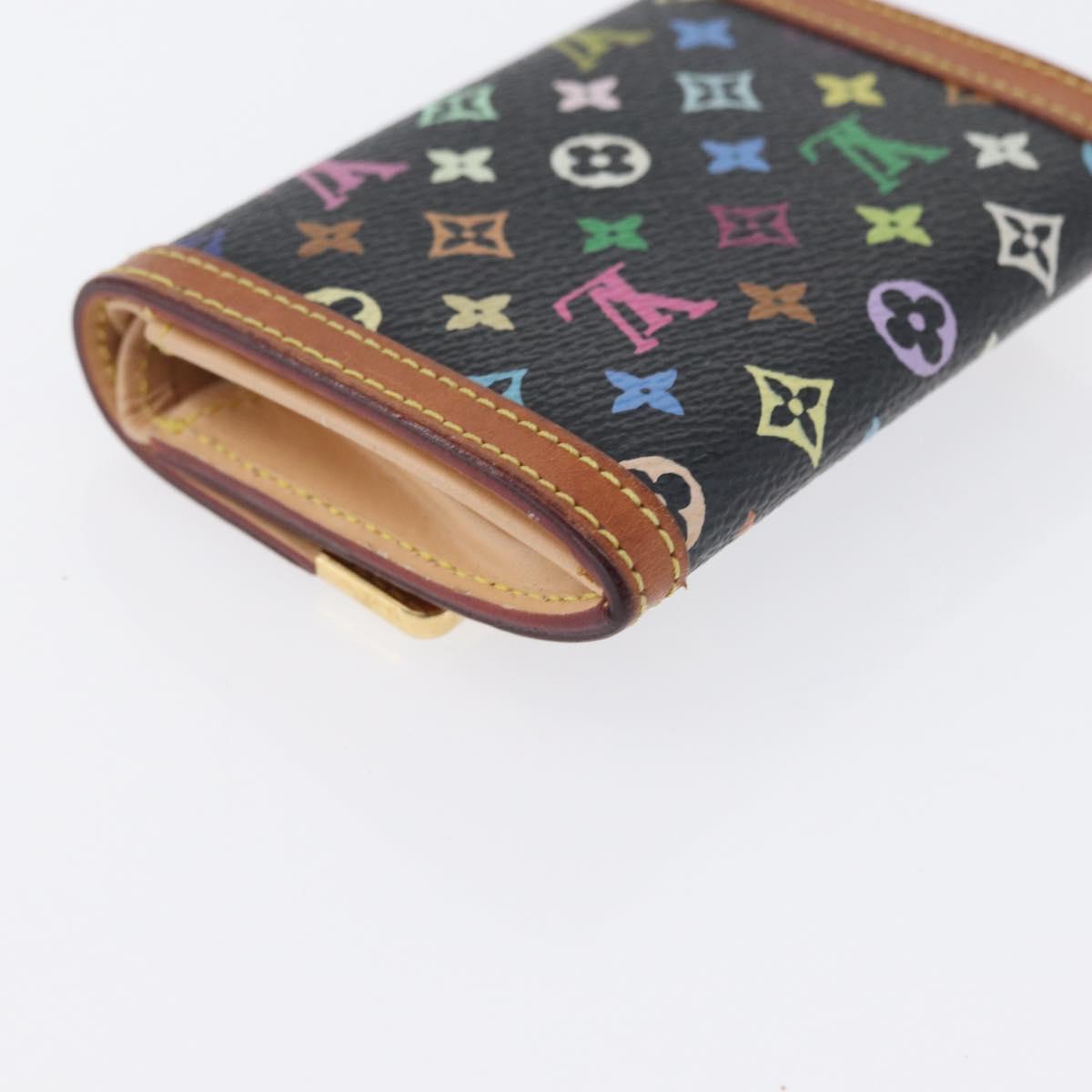 LOUIS VUITTON Monogram Multicolor Porte Monnaie Plat Black M92656