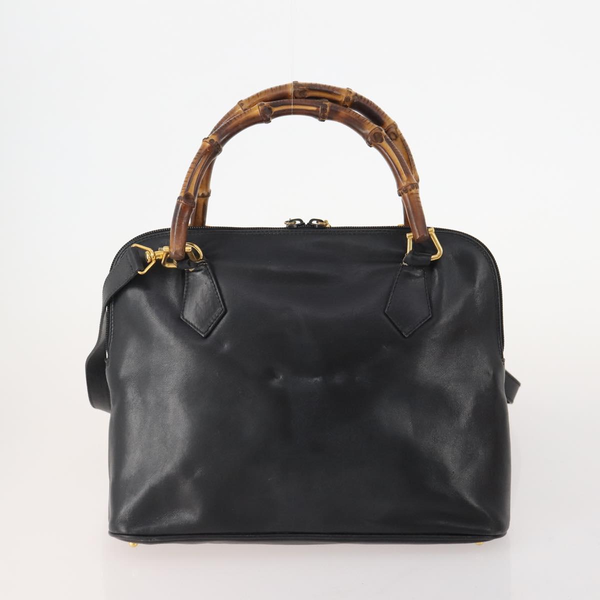 GUCCI Bamboo Hand Bag Leather Suede 2 Set Black Red Auth 170525 | eBay