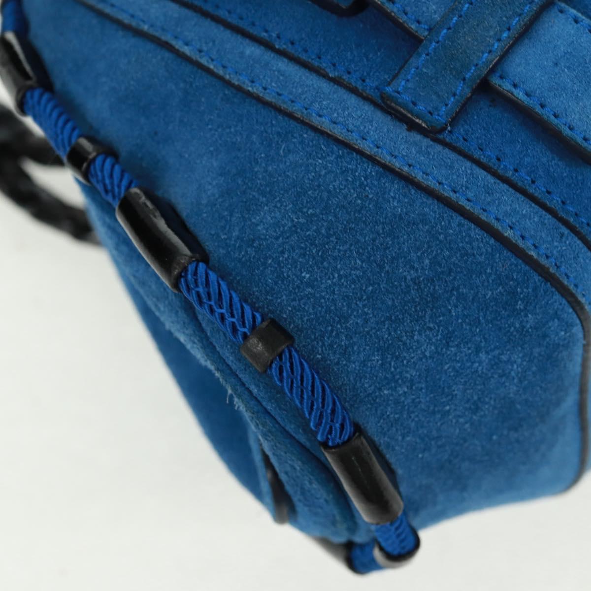 LOEWE Sender Hand Bag Suede Blue Silver Auth 170755 | eBay