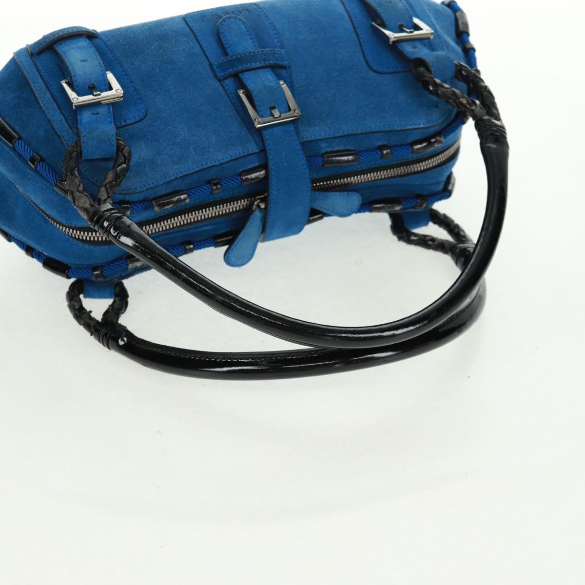 LOEWE Sender Hand Bag Suede Blue Silver Auth 170755 | eBay