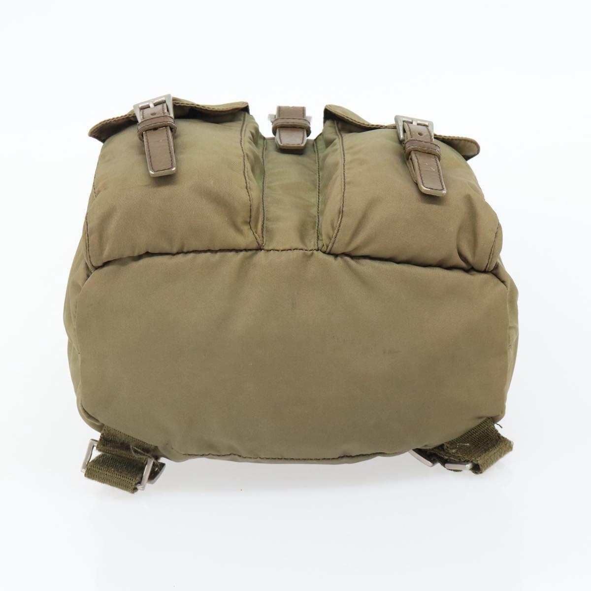 PRADA Backpack Nylon Khaki Silver Auth 171259 | eBay