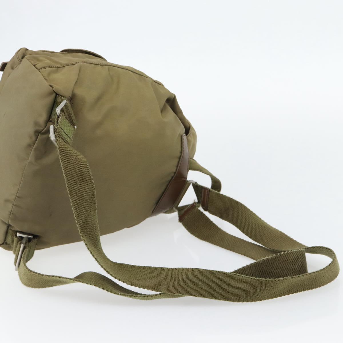PRADA Backpack Nylon Khaki Silver Auth 171259 | eBay