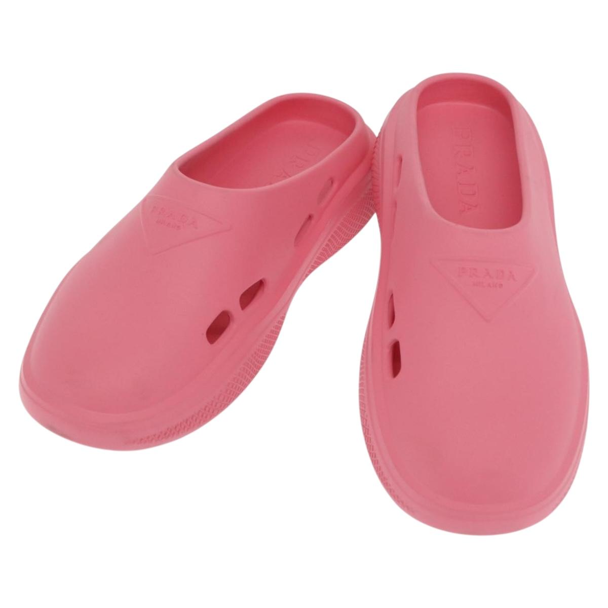 PRADA Slide Sandals Rubber Pink Auth 171405V | eBay