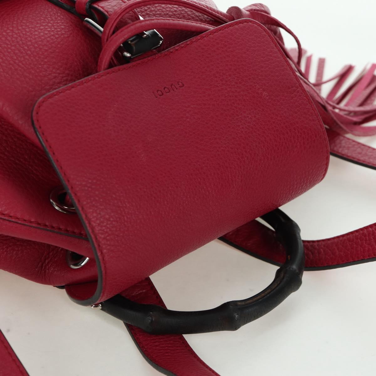 GUCCI Bamboo Backpack Leather Pink Silver 387149 Auth  display picture 2