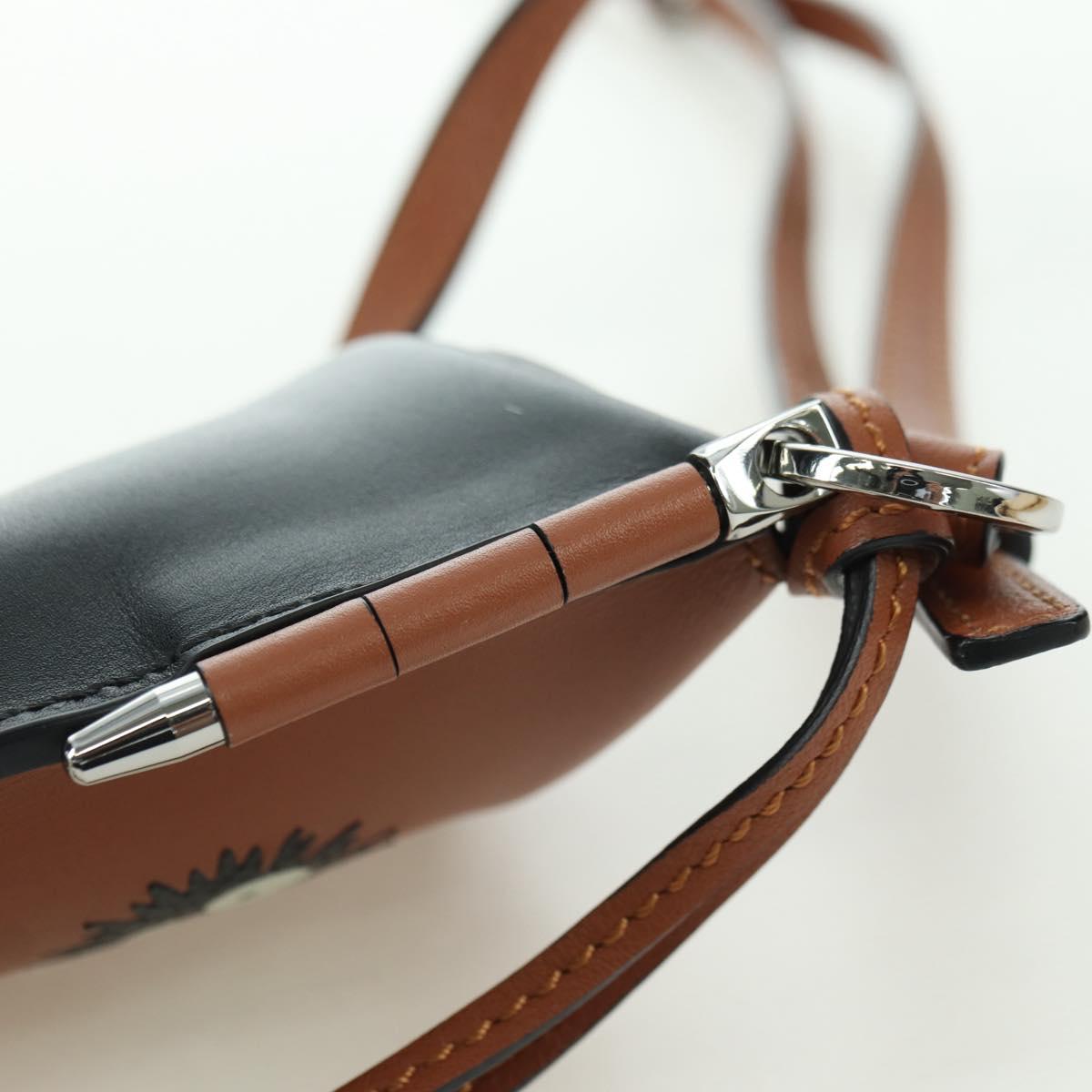 LOEWE Ghibli Collaboration Gate Pocket Bag Leather Brown Silver