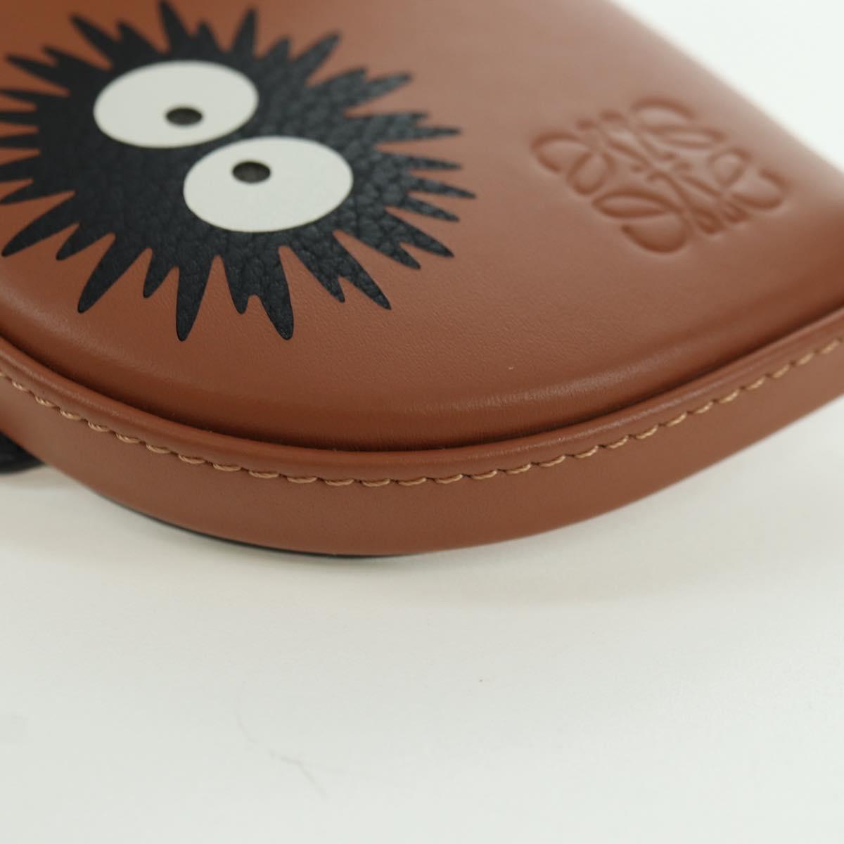 LOEWE Ghibli Collaboration Heel Pouch Mini Bag Leather Brown Auth