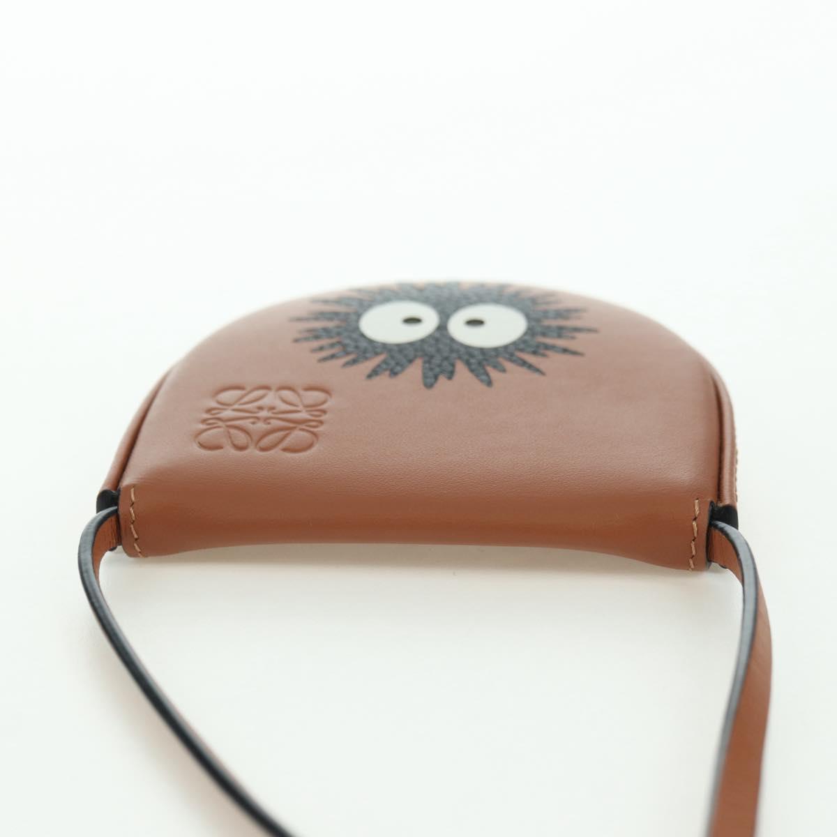 LOEWE Ghibli Collaboration Heel Pouch Mini Bag Leather Brown Auth