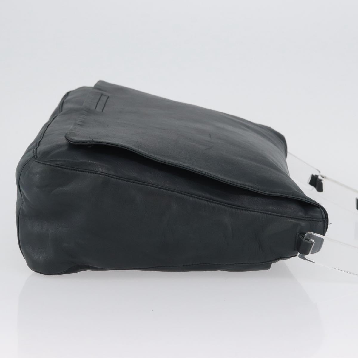 PRADA Plastic Chain Shoulder Bag Leather Black Auth 172733 | eBay