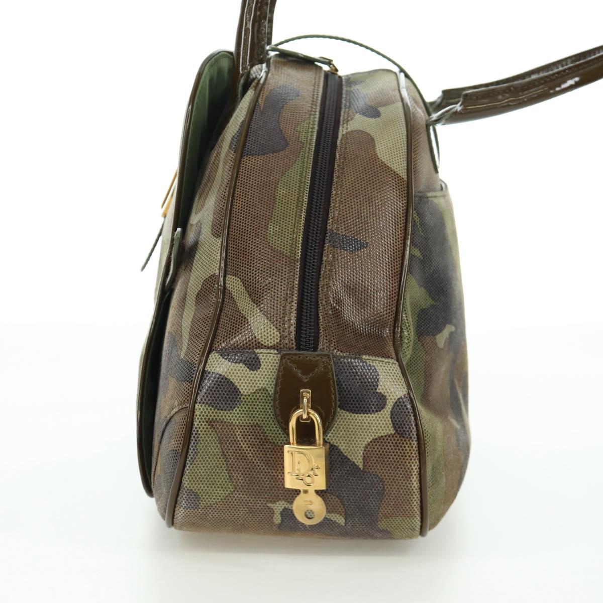 Christian Dior Double Saddle Camouflage Bag Leather Green Gold 