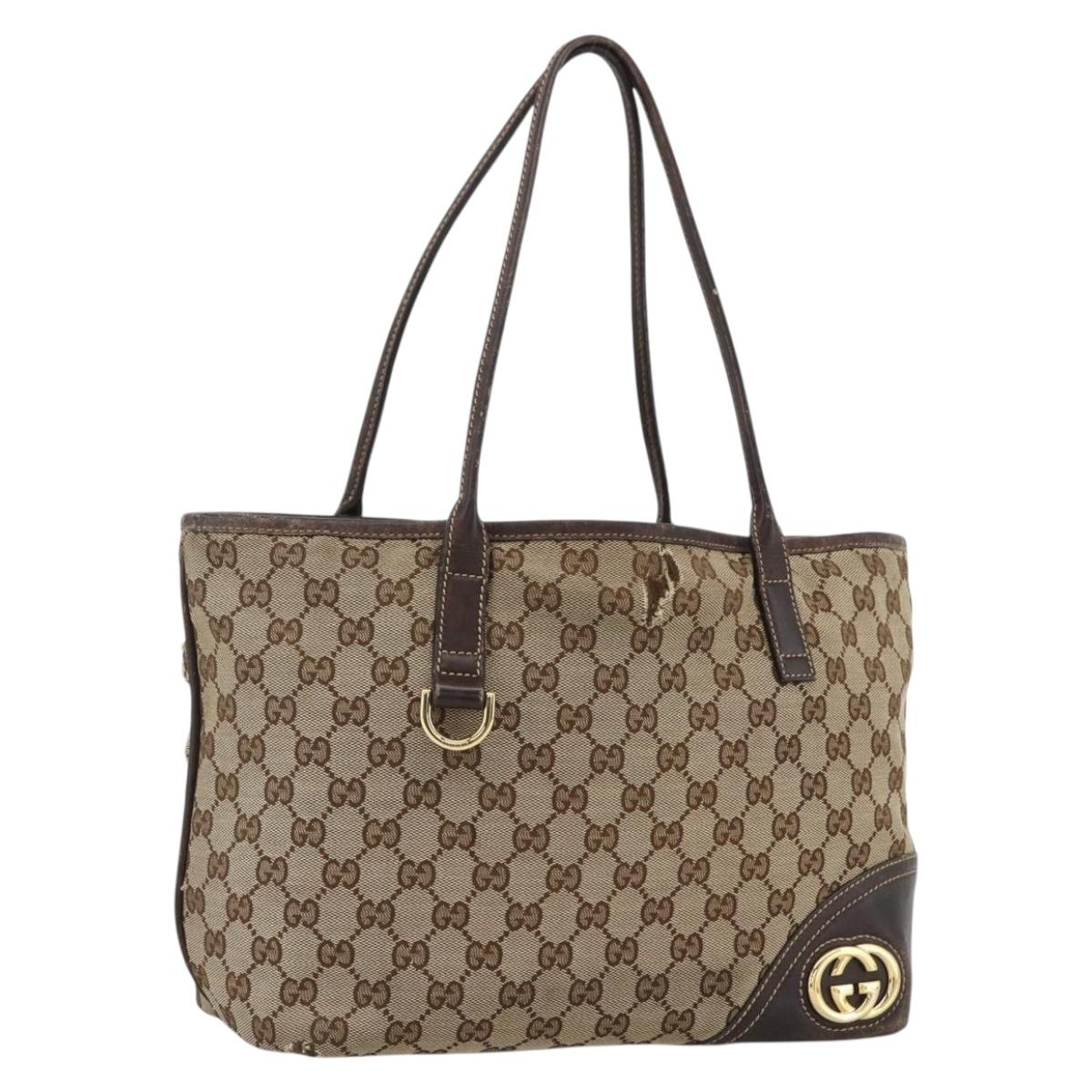 GUCCI GG Canvas Abbey Tote Bag Beige Gold 169946 Auth 173390 | eBay