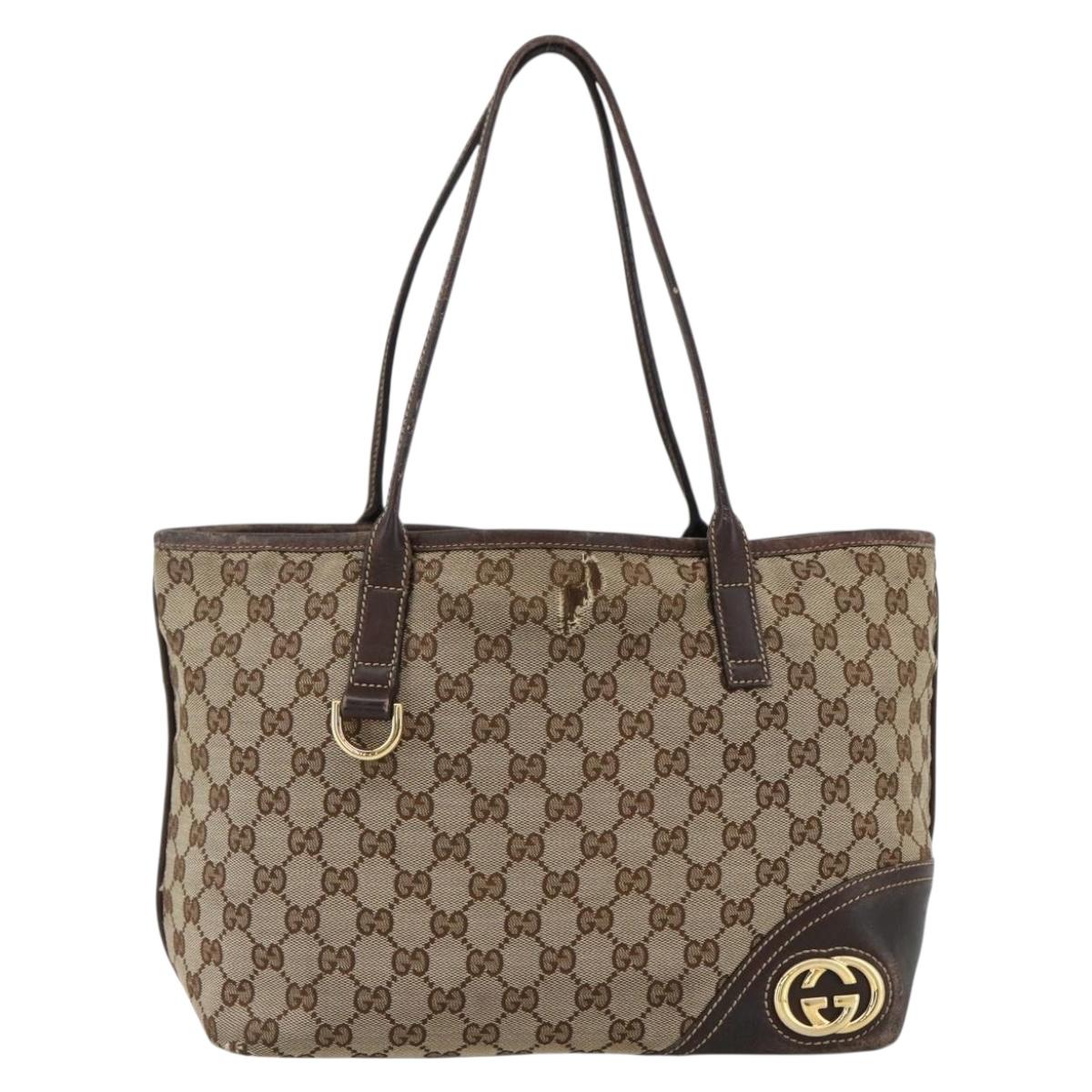 GUCCI GG Canvas Abbey Tote Bag Beige Gold 169946 Auth 173390 | eBay