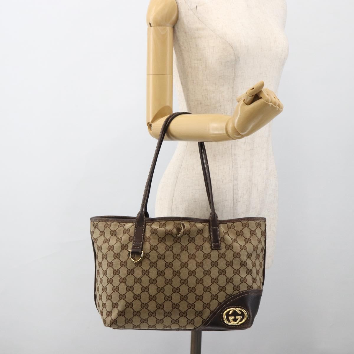 GUCCI GG Canvas Abbey Tote Bag Beige Gold 169946 Auth 173390 | eBay