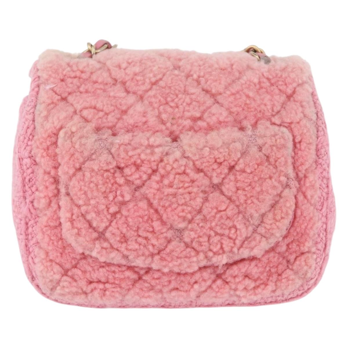 ♥*️様 ♡CHANEL♡ピンクベージュ・キルティングバッグ✨新品✨未使用✨ CHANEL Mini Matelasse 15 Chain Shoulder Bag Wool Pink Gold CC Auth