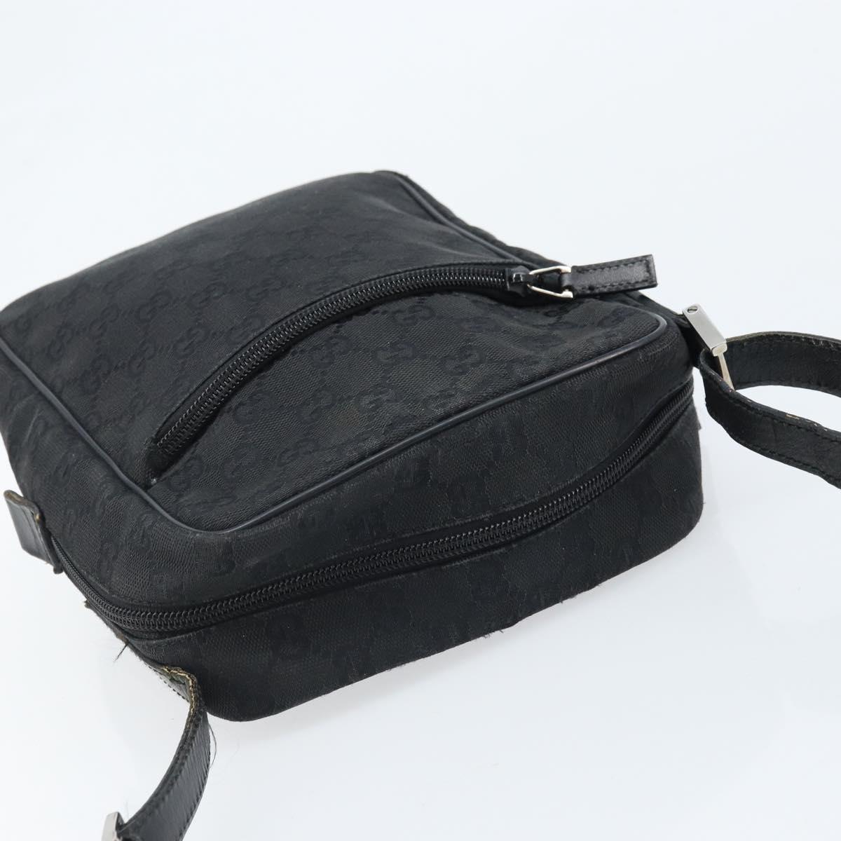 GUCCI GG Canvas Shoulder Bag Black Silver 03136 Auth 173686 | eBay