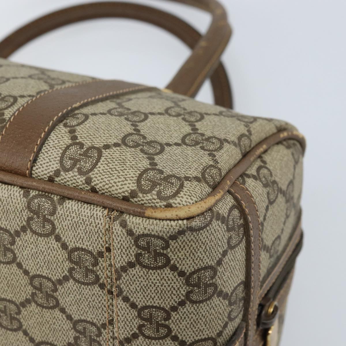 GUCCI GG Supreme Hand Bag PVC Beige Gold Auth 173885 | eBay