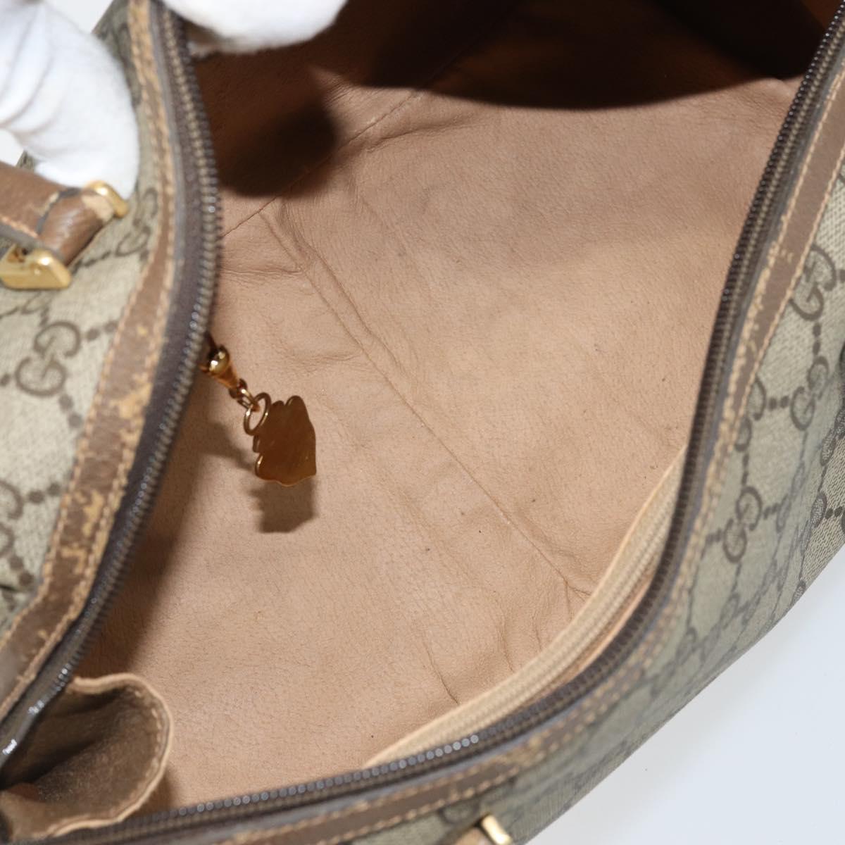 GUCCI GG Supreme Hand Bag PVC Beige Gold Auth 173885 | eBay