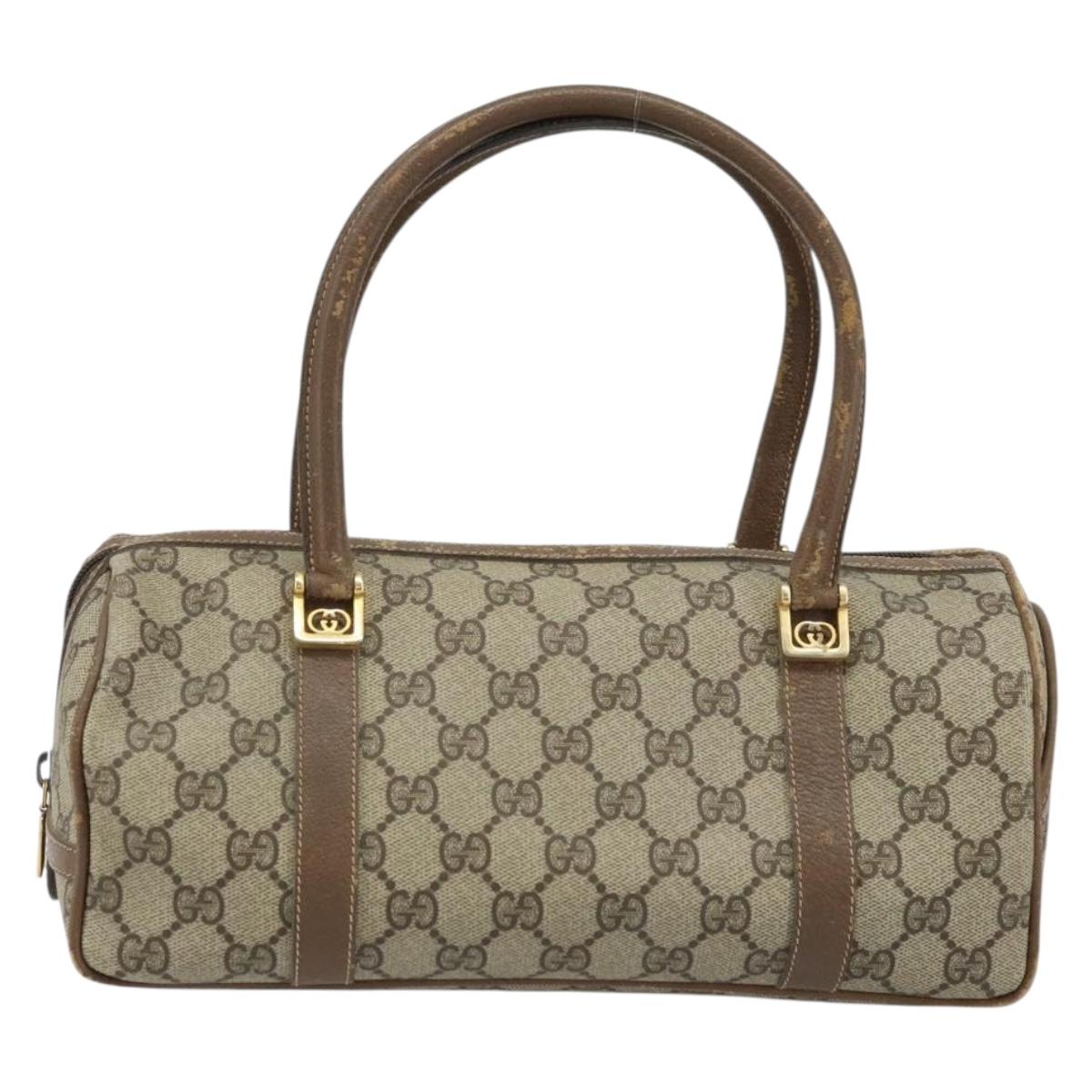 GUCCI GG Supreme Hand Bag PVC Beige Gold Auth 173885 | eBay