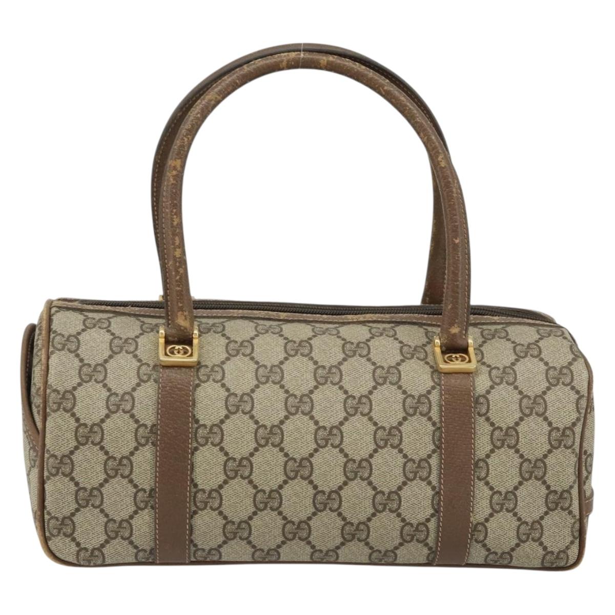 GUCCI GG Supreme Hand Bag PVC Beige Gold Auth 173885 | eBay