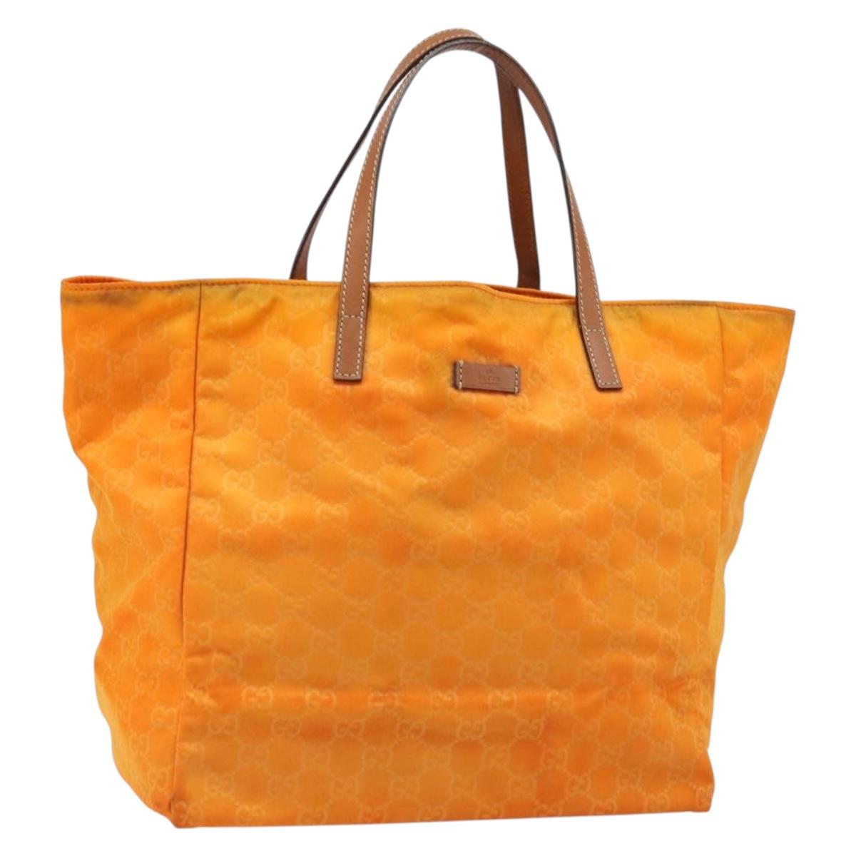 GUCCI GG Canvas Tote Bag Nylon Orange 282439 Auth 173944 | eBay