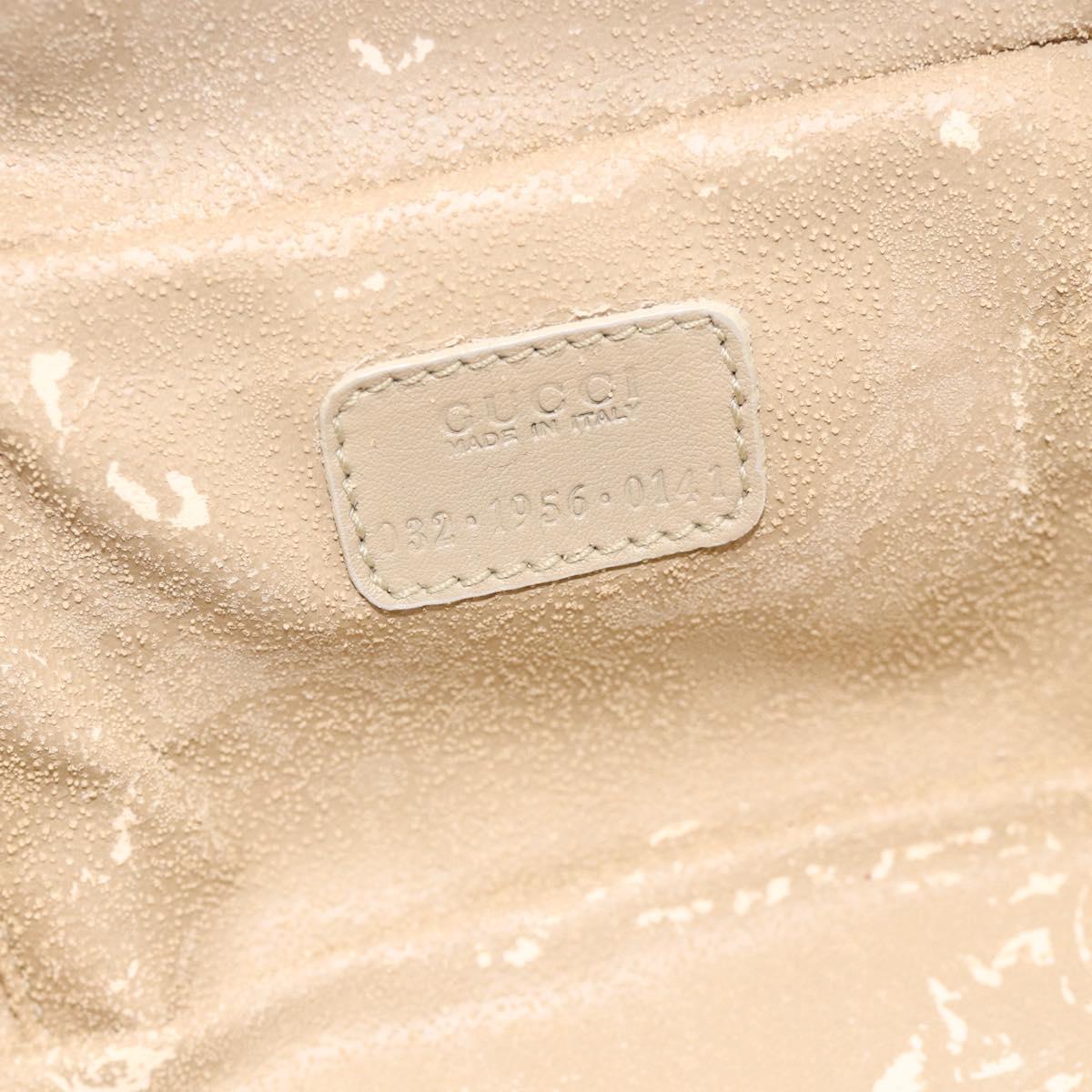 GUCCI Horsebit Vanity Hand Bag Leather Beige Silver 032 1956 0141