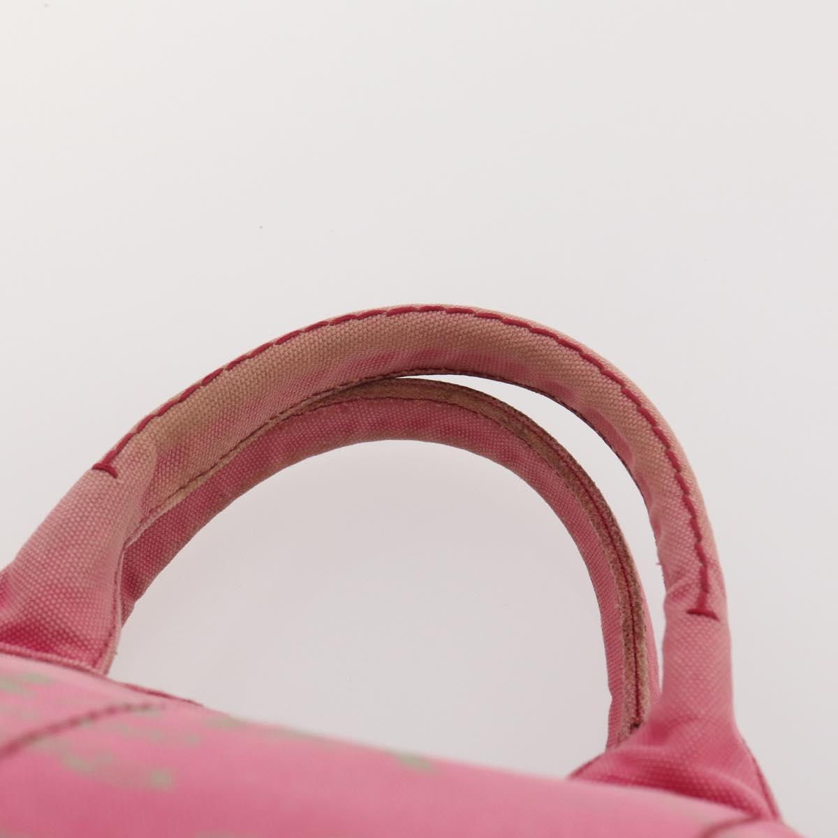 PRADA Canapa Hand Bag Canvas 2 Set Pink Beige Auth 174968 | eBay