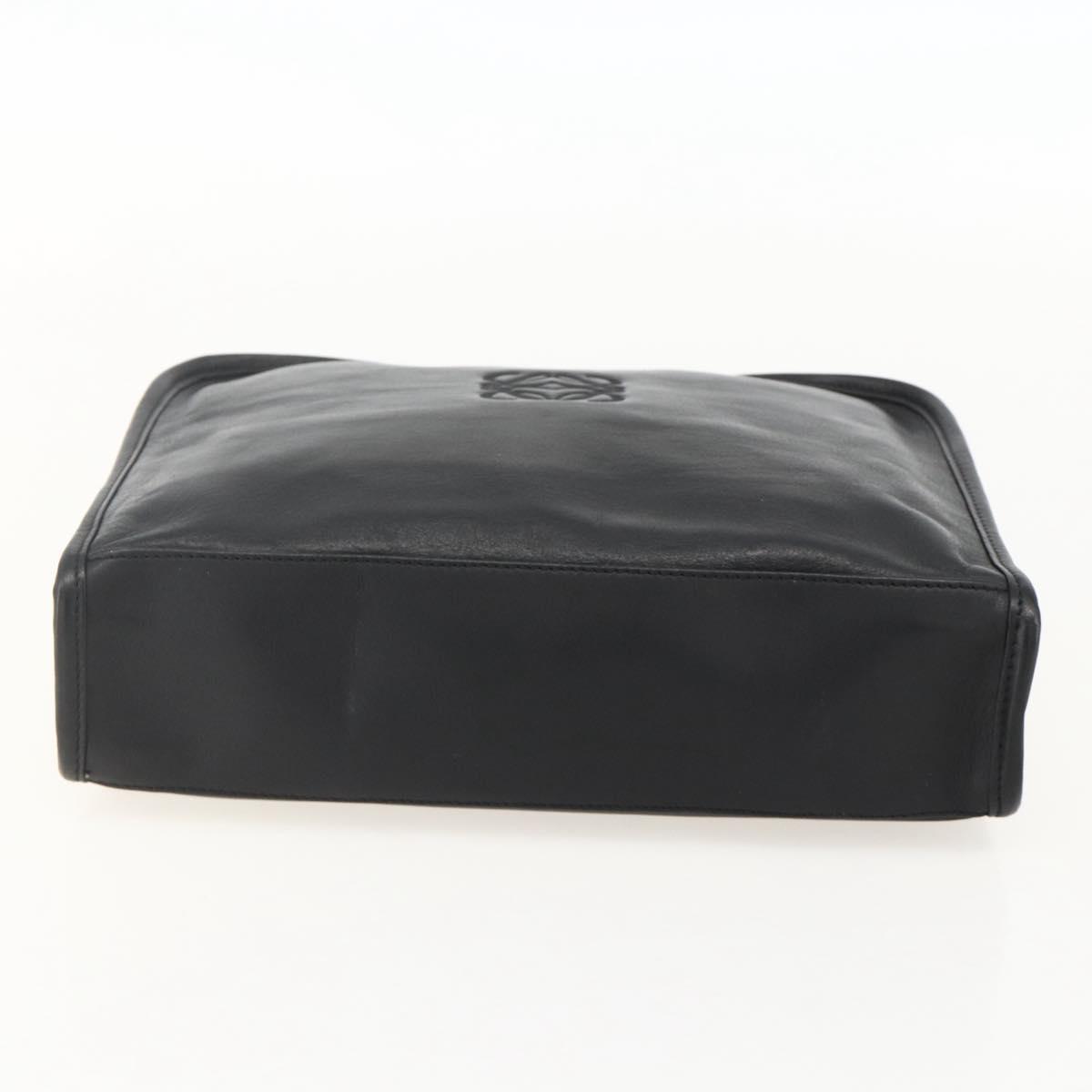 B LOEWE Anagram Clutch Bag Leather Black Gold Auth 175168 | eBay