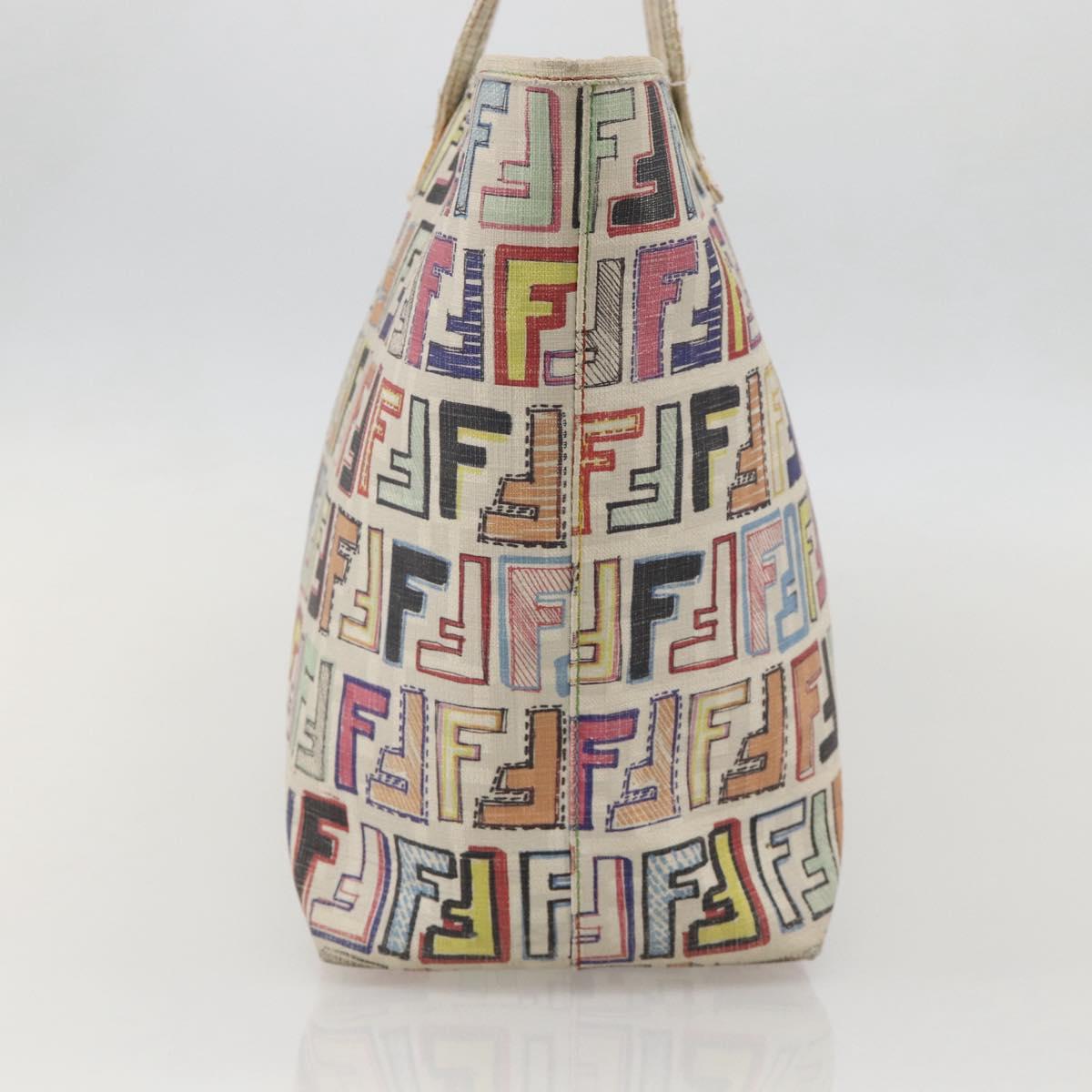 FENDI Zucca Canvas Tote Bag PVC Multicolor Gold Auth 175608 | eBay