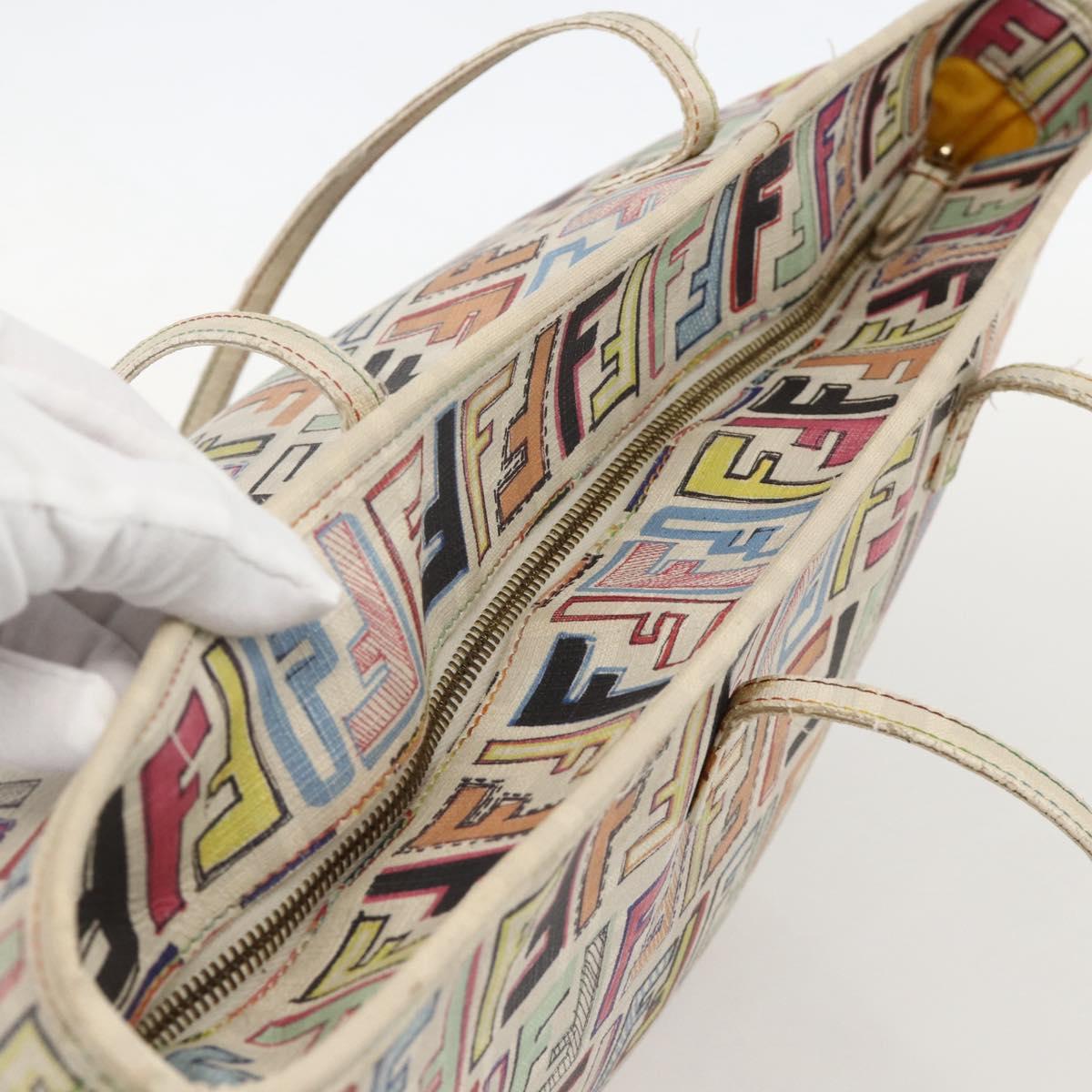 FENDI Zucca Canvas Tote Bag PVC Multicolor Gold Auth 175608 | eBay