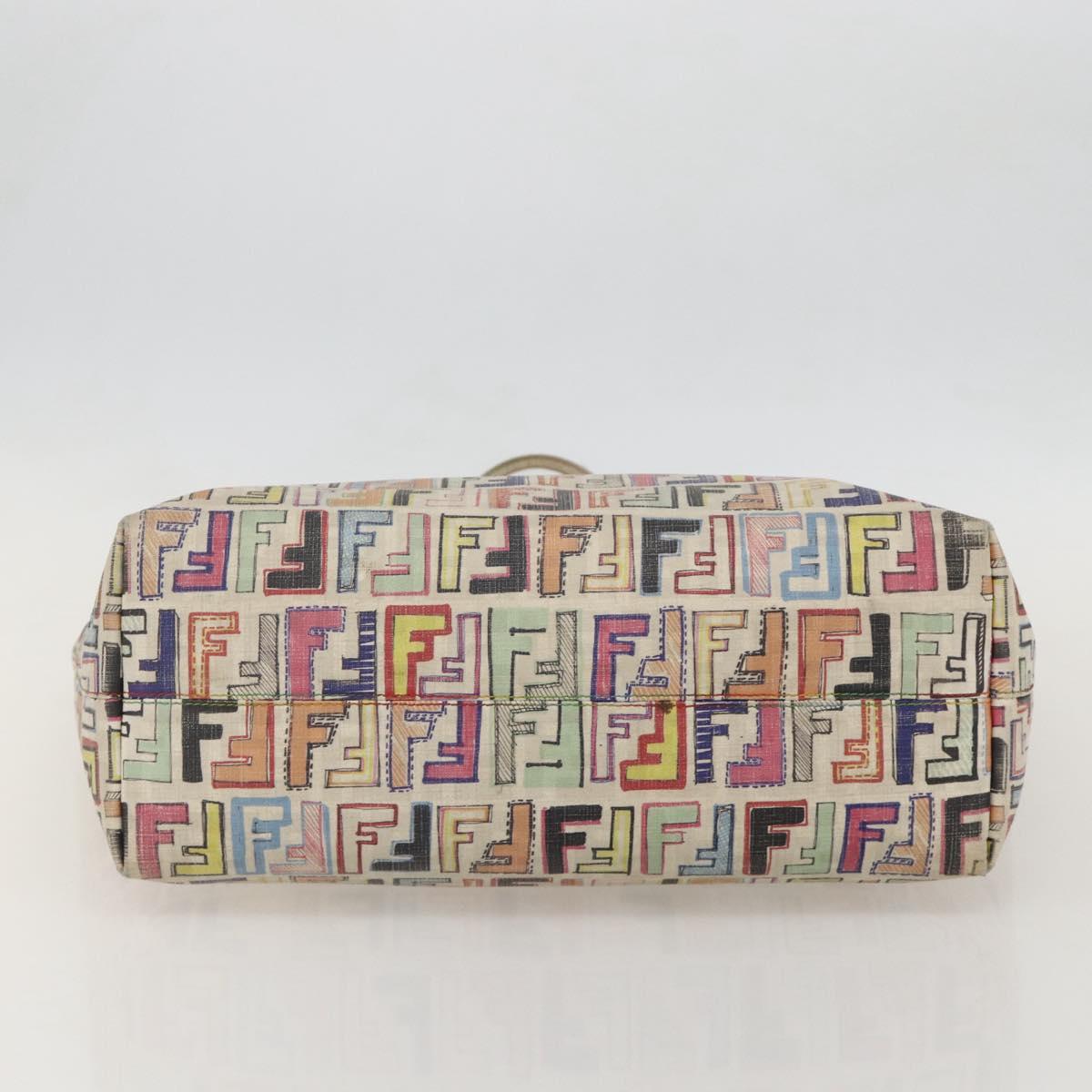 FENDI Zucca Canvas Tote Bag PVC Multicolor Gold Auth 175608 | eBay
