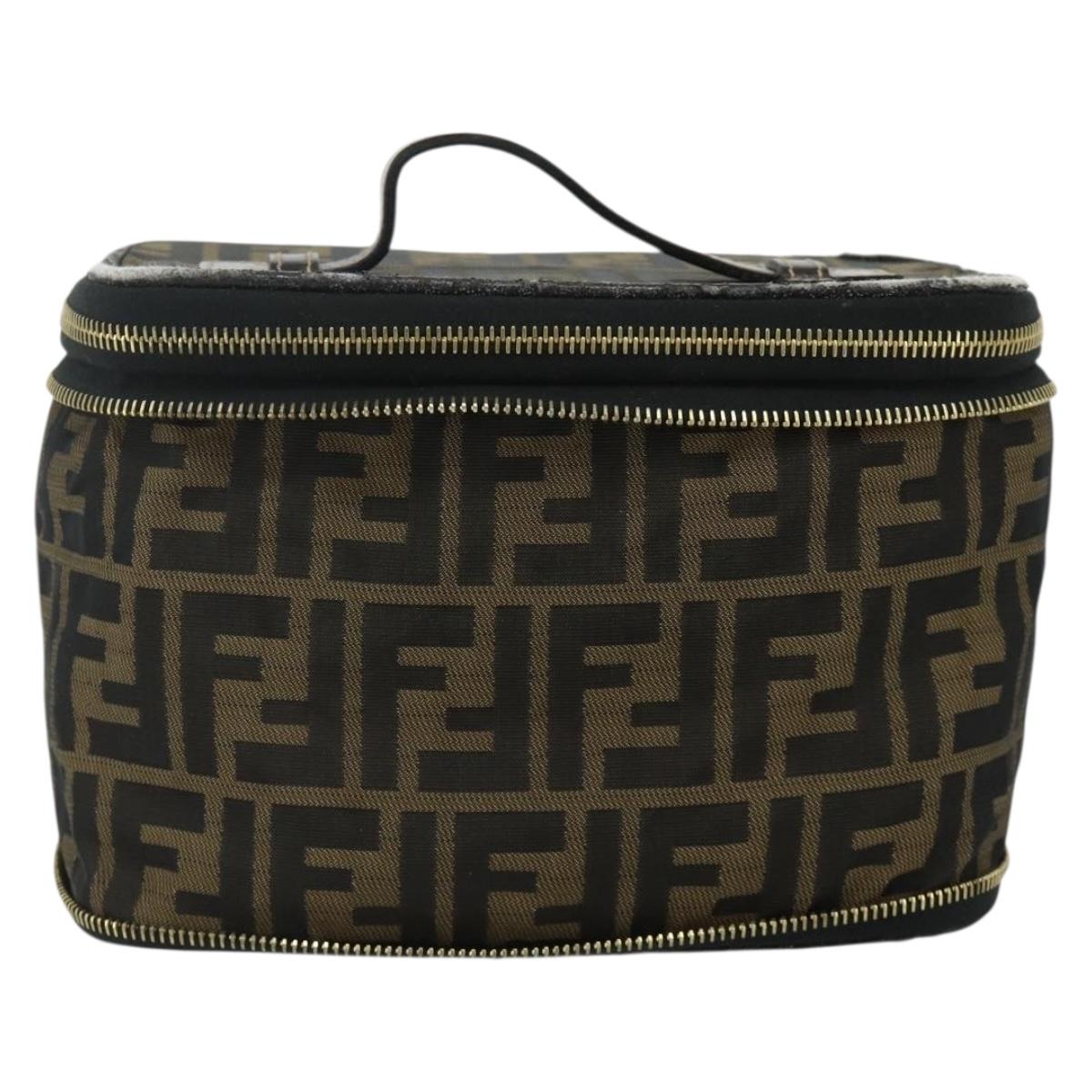 のん FENDI Zucca Canvas Vanity Hand Bag Brown Black Auth 176697 | eBay