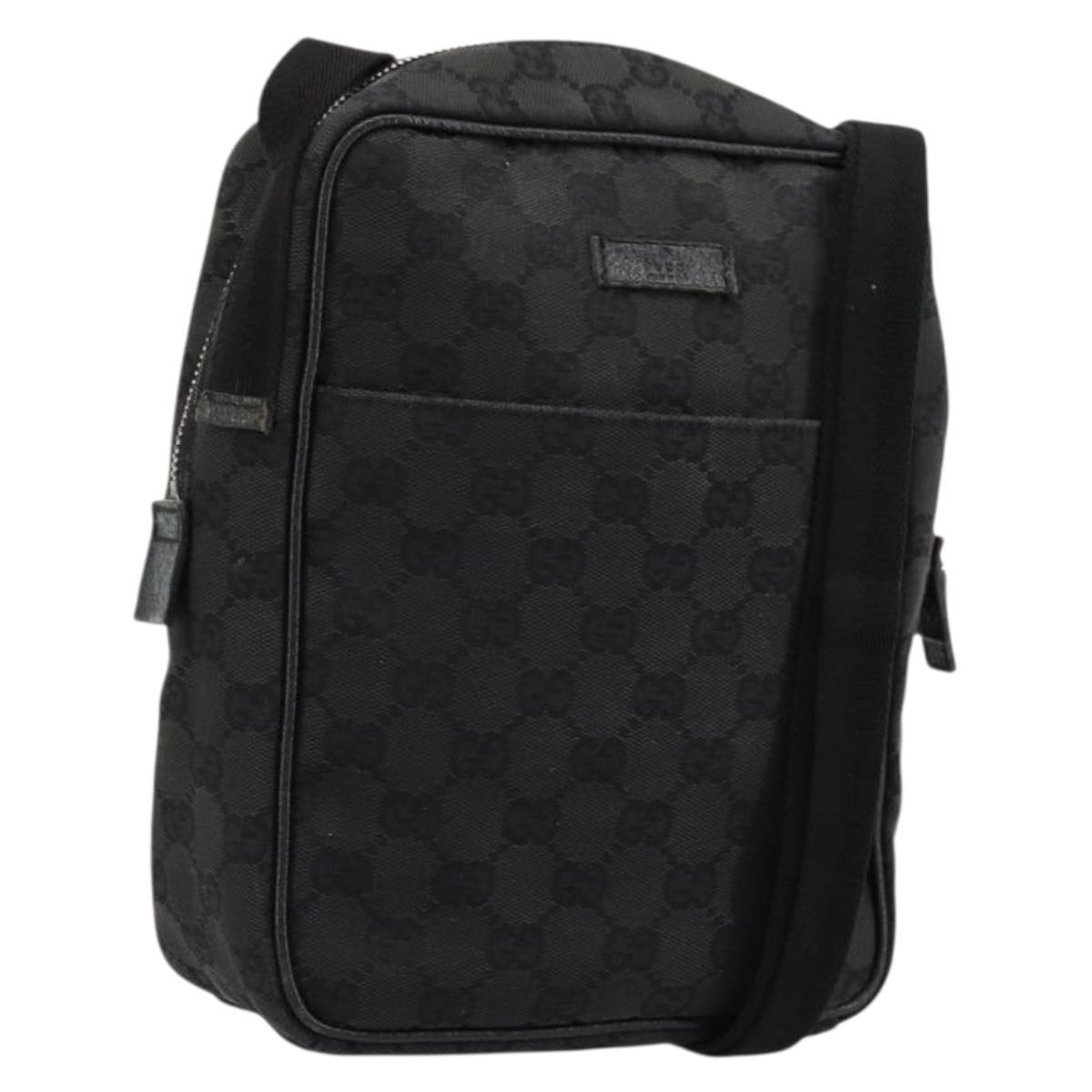 GUCCI GG柄 ショルダー バッグswag flexwitme yoko GUCCI GG Canvas Shoulder Bag Black Silver 122759 Auth 177508 | eBay