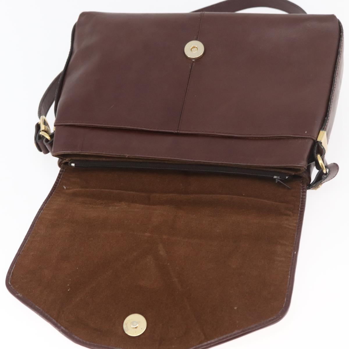 GUCCI Shoulder Bag Leather Bordeaux Gold Auth 182475 | eBay