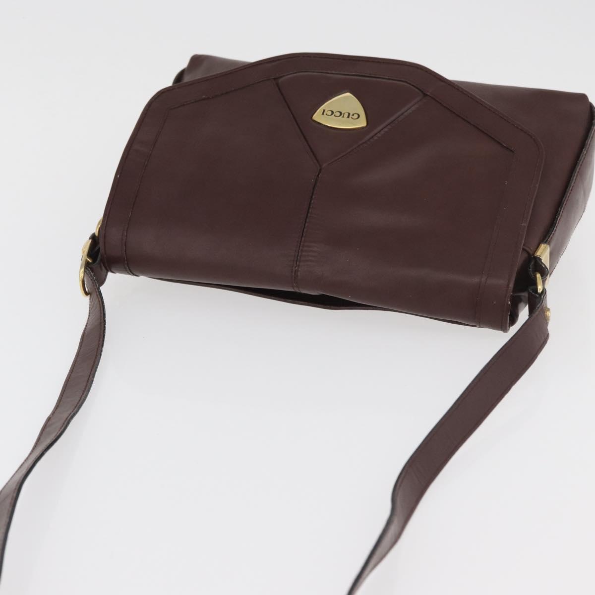 GUCCI バッグ GUCCI Shoulder Bag Leather Bordeaux Gold Auth 182475 | eBay