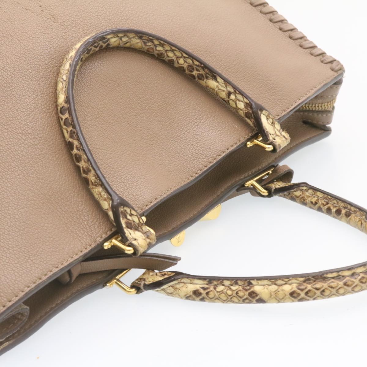 LOUIS VUITTON Very Zip Tote Hand Bag Leather Snake Skin N94301 LV